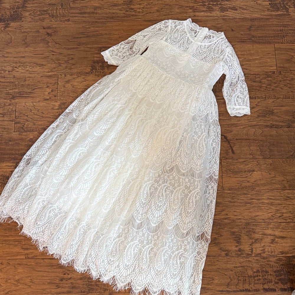 White Lace Formal Girls' Dress - Brand: